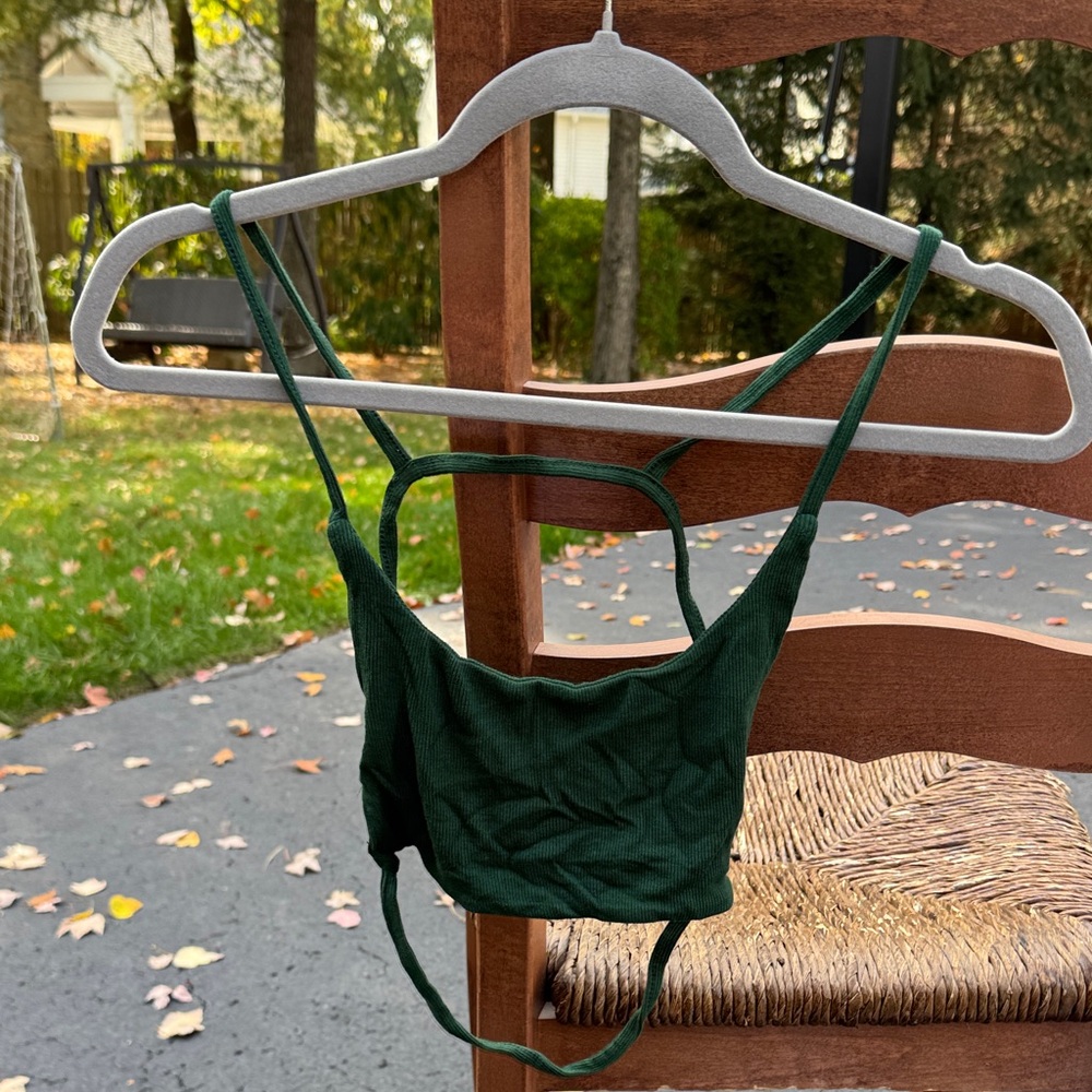 Elegant Forest Green Bandeau Top